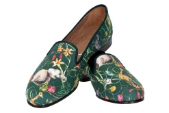 Women Stubbs & Wootton Slipper<Africa Emerald Silk Slipper (Women)