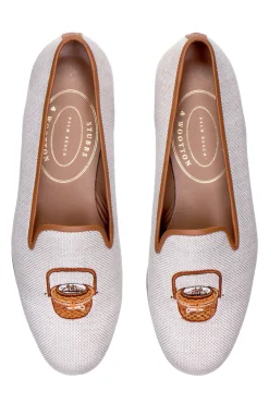 Women Stubbs & Wootton Slipper<Basket Linen Slipper (Women)