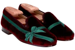 Women Stubbs & Wootton Slipper<Bow Burgundy (Women)