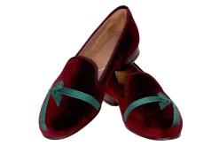 Women Stubbs & Wootton Slipper<Bow Burgundy (Women)