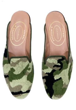 Women Stubbs & Wootton Mule<Green Needlepoint Mule (Women)