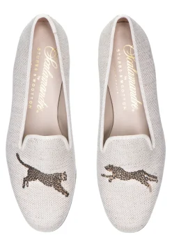 Women Stubbs & Wootton Slipper<Cheetah Dune Linen Slipper (Women)