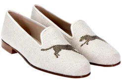Women Stubbs & Wootton Slipper<Cheetah Dune Linen Slipper (Women)