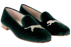 Stubbs & Wootton Slipper<Cheetah Evergreen Velvet Slipper (Men)