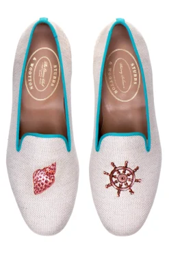 Women Stubbs & Wootton Slipper<Conch Helm Linen Slipper (Women)