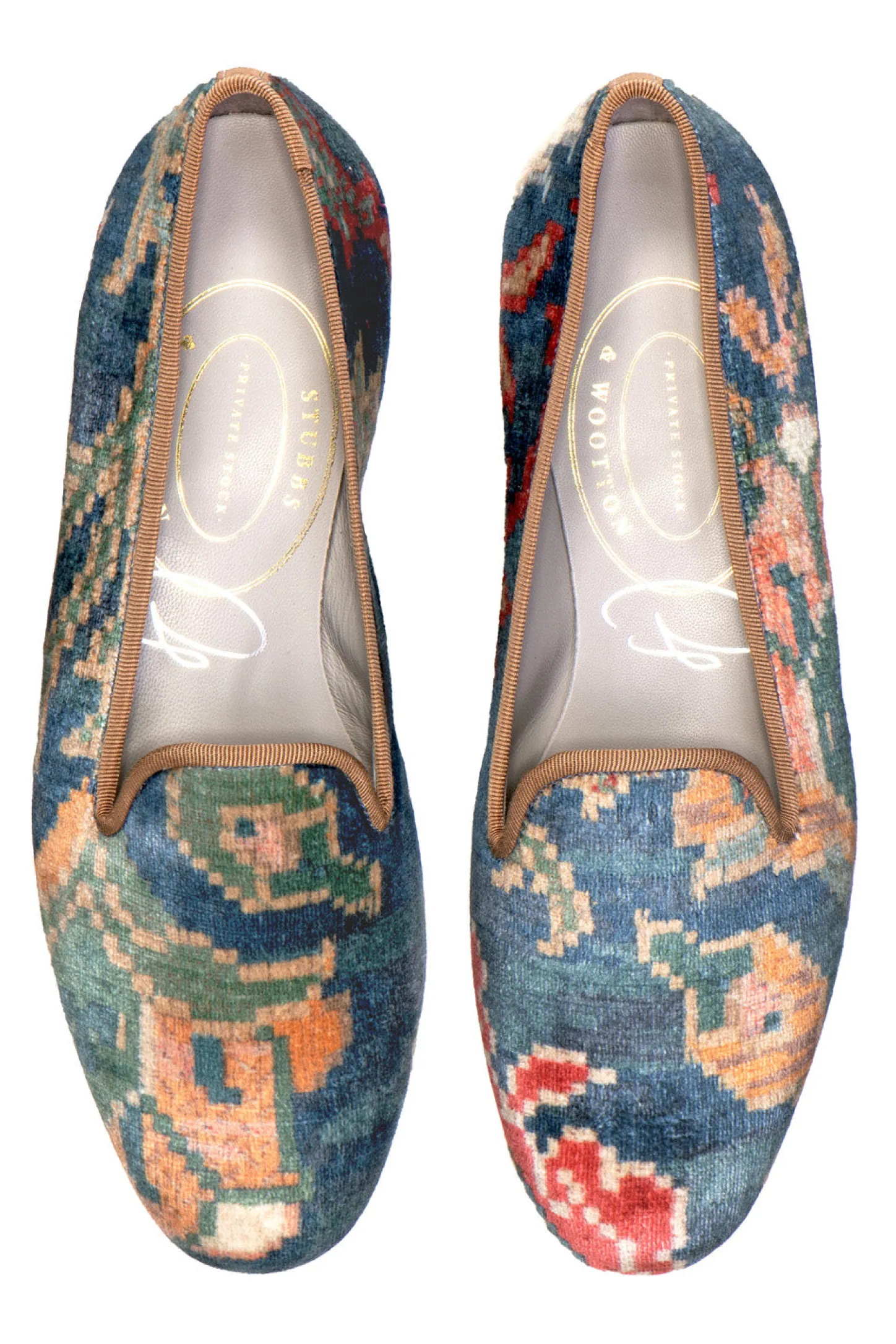 Women Stubbs & Wootton Slipper<Floriana Navy (Women)