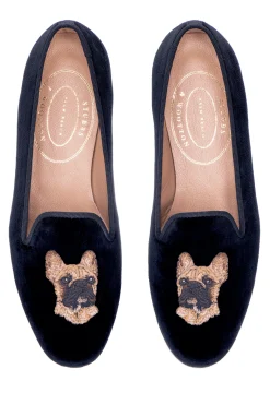 Women Stubbs & Wootton Slipper<French Bulldog Tan (Women)