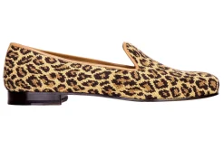 Stubbs & Wootton Slipper<Jane Leopard Needlepoint Slipper (Wide)