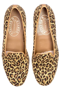Women Stubbs & Wootton Slipper<Jane Leopard Needlepoint (Narrow)