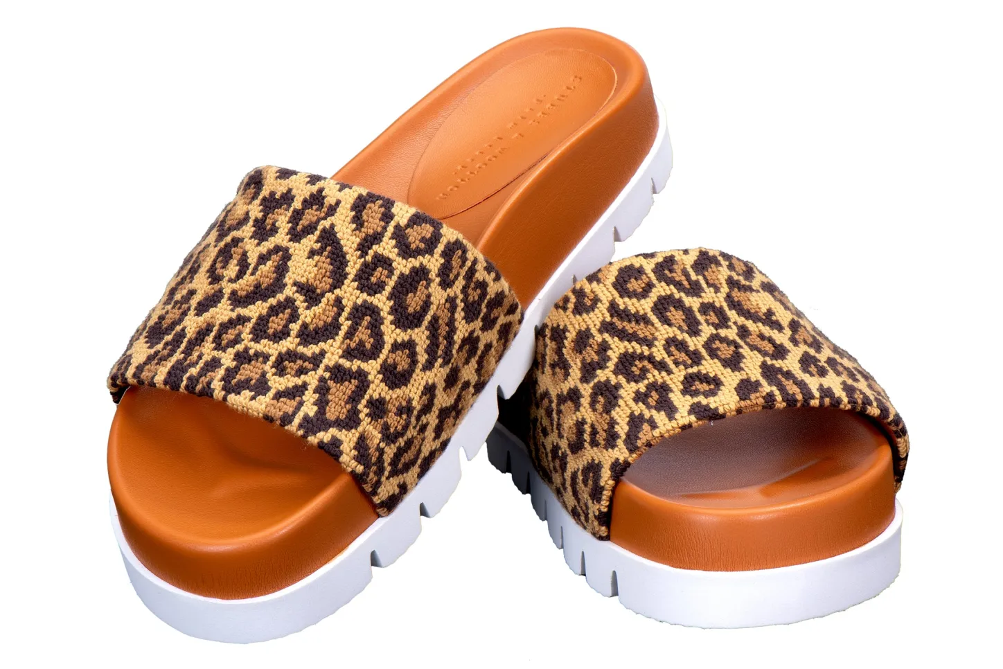 Women Stubbs & Wootton Slide<Jane Leopard Needlepoint Slip (Women)