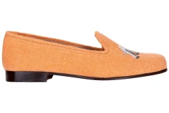 Women Stubbs & Wootton Slipper<Jungle Ochre Linen Slipper (Women)
