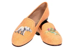 Stubbs & Wootton Slipper<Jungle Ochre Linen Slipper (Men)