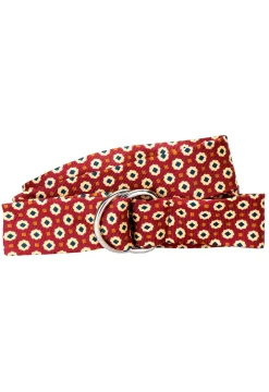 Stubbs & Wootton Belts<Medallion Cranberry Silk Belt