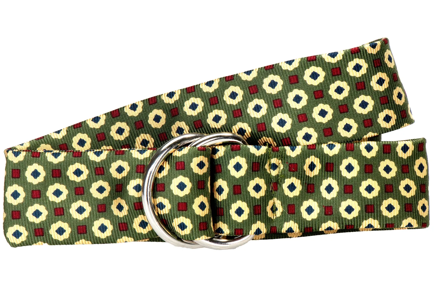 Stubbs & Wootton Belts<Medallion Sage Silk Belt