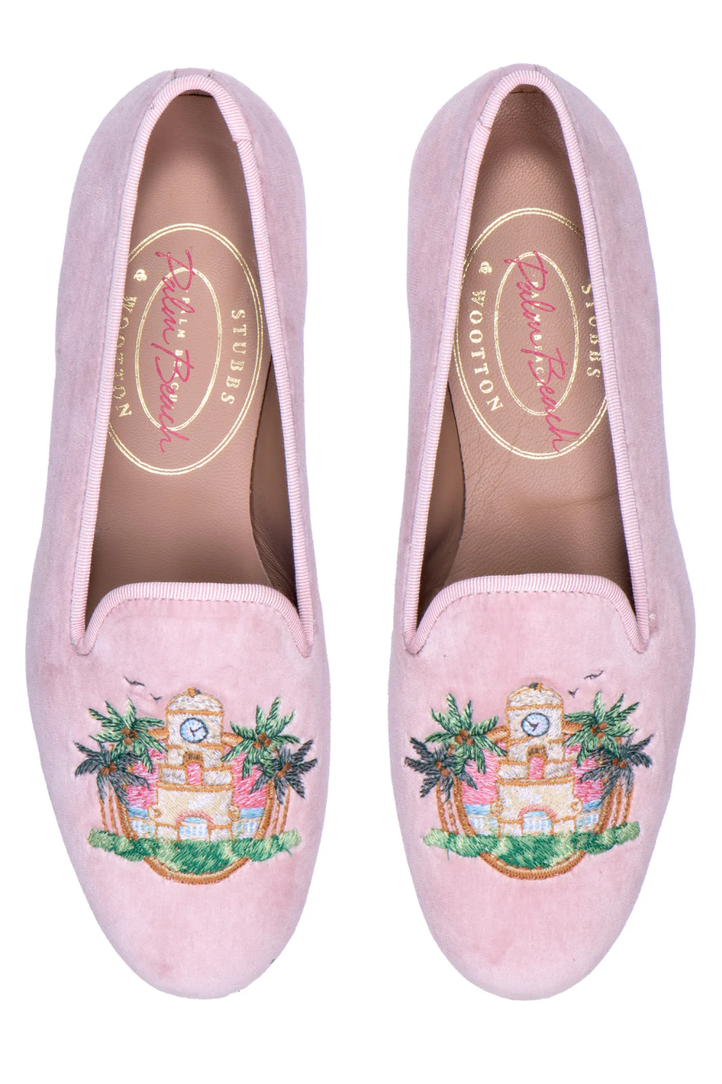 Women Stubbs & Wootton Slipper<PB Clocktower Champagne Velvet Slipper (Women)