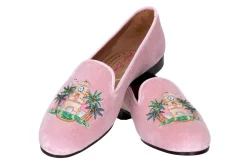 Women Stubbs & Wootton Slipper<PB Clocktower Champagne Velvet Slipper (Women)