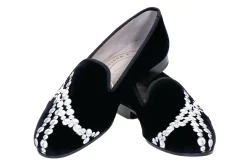 Women Stubbs & Wootton Slipper<Pearls Noir Private Stock (Women)