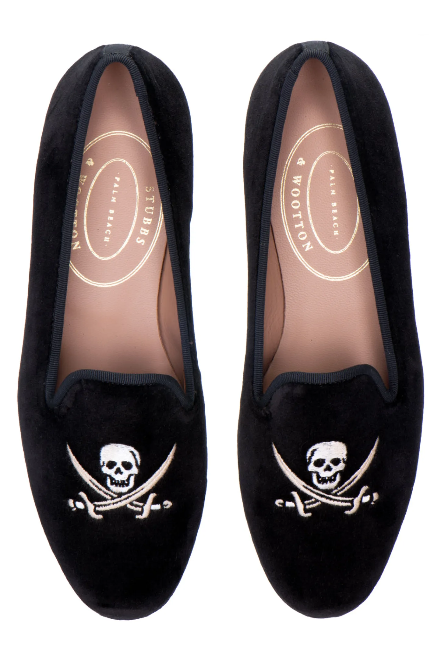 Stubbs & Wootton Slipper<Skull Velvet Slipper (Wide)