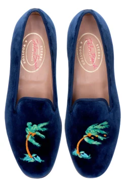 Women Stubbs & Wootton Slipper<Storm Navy Velvet Slipper (Women)