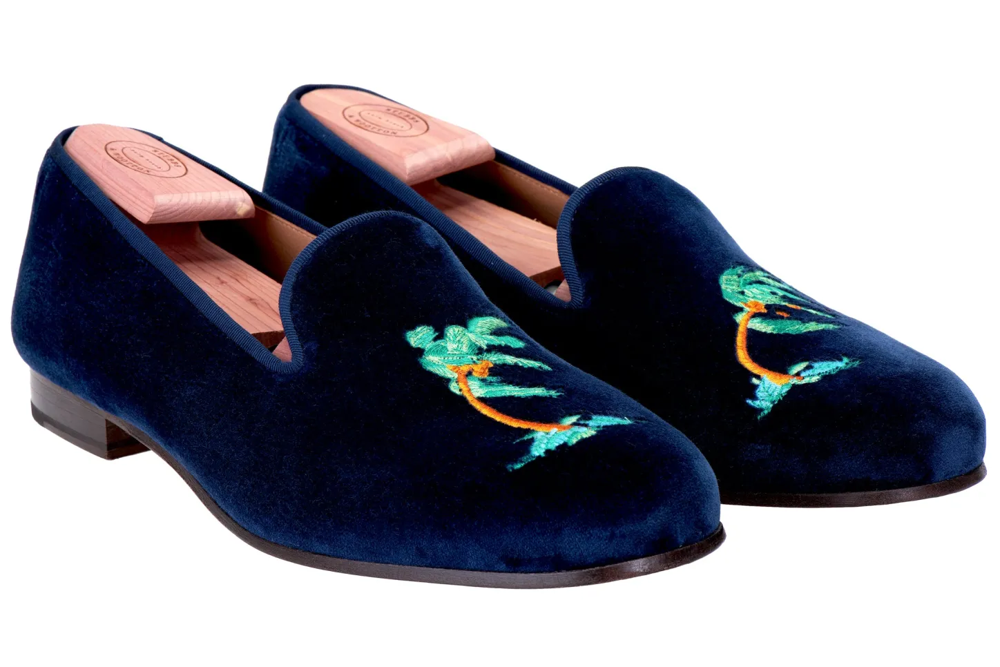 Women Stubbs & Wootton Slipper<Storm Navy Velvet Slipper (Women)