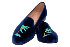 Women Stubbs & Wootton Slipper<Storm Navy Velvet Slipper (Women)