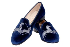 Women Stubbs & Wootton Slipper<Zebras Velvet Slipper (Women)
